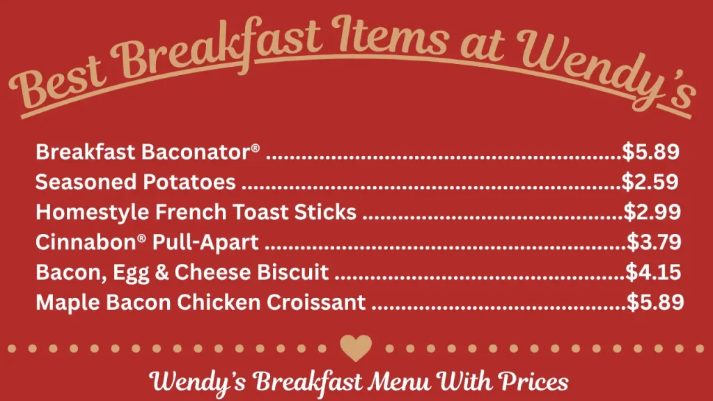 Best Breakfast at Wendy's in USA